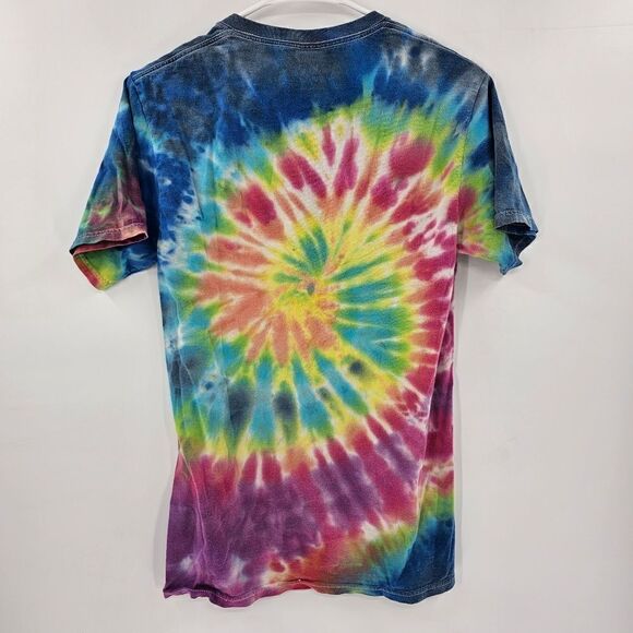 Tie dye cat tshirt hippie small fruit of the loom heavy trippy tee - Picture 2 of 3
